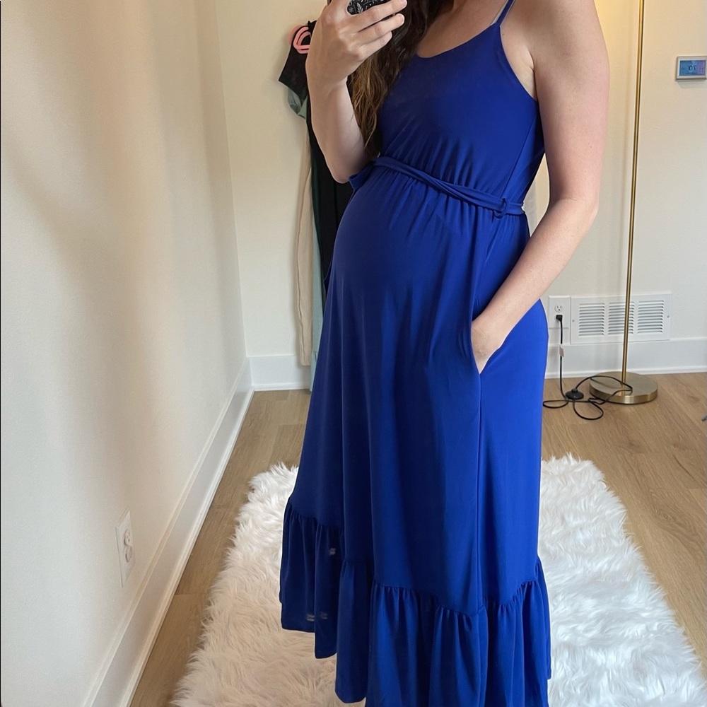 Blue maternity dress